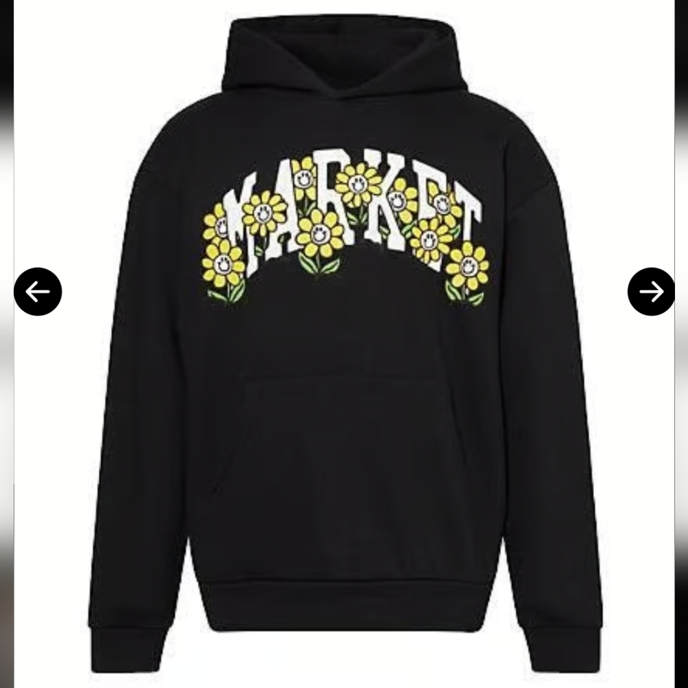 NWT Market x London Flower Market Daisy Hoodie Black